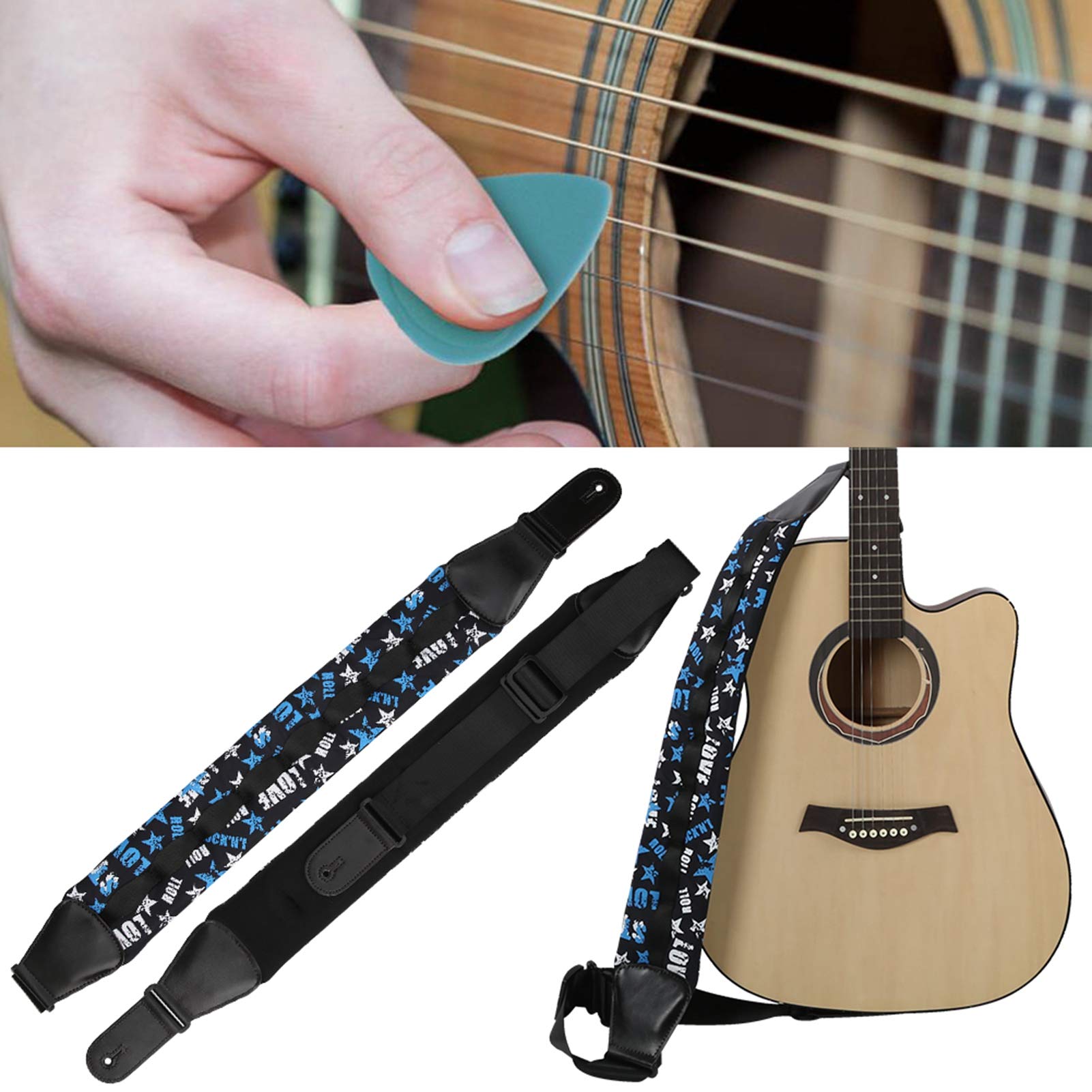 Amazon | 調整可能なギターストラップ、ABSプラスチックエレクトリック